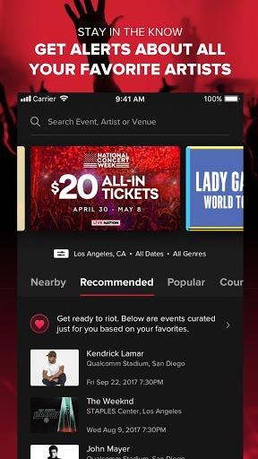 Live Nation At The Concert - Image screenshot of android app
