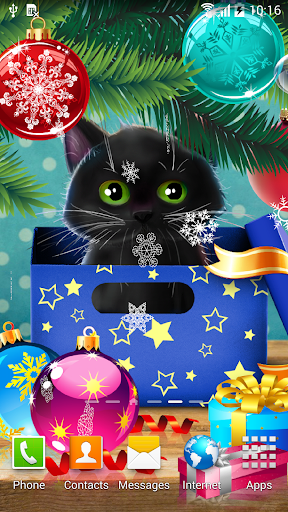Kitten on Christmas Wallpaper - عکس برنامه موبایلی اندروید