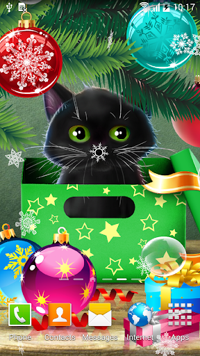 Kitten on Christmas Wallpaper - عکس برنامه موبایلی اندروید