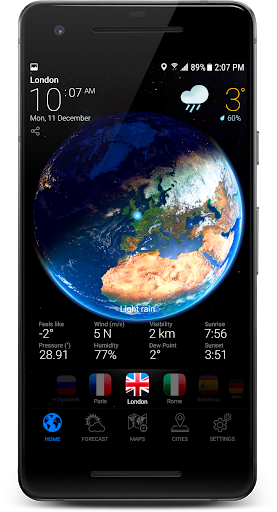 3D EARTH - weather forecast - Image screenshot of android app