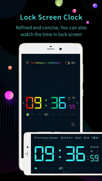 Digital clock widget - عکس برنامه موبایلی اندروید