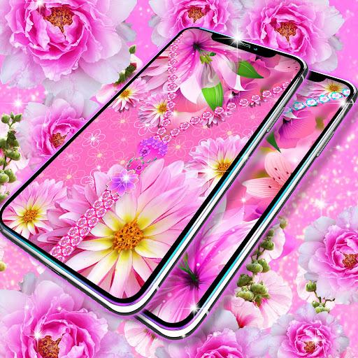 Pink flower zipper lock screen - عکس برنامه موبایلی اندروید