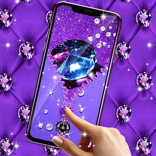 Purple diamond lock screen - Image screenshot of android app