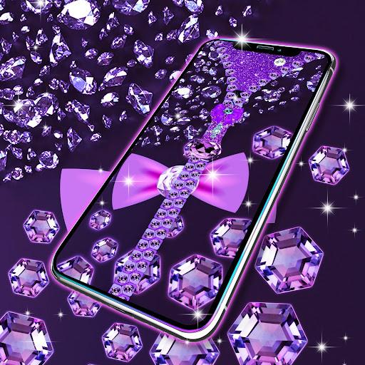 Purple diamond lock screen - Image screenshot of android app