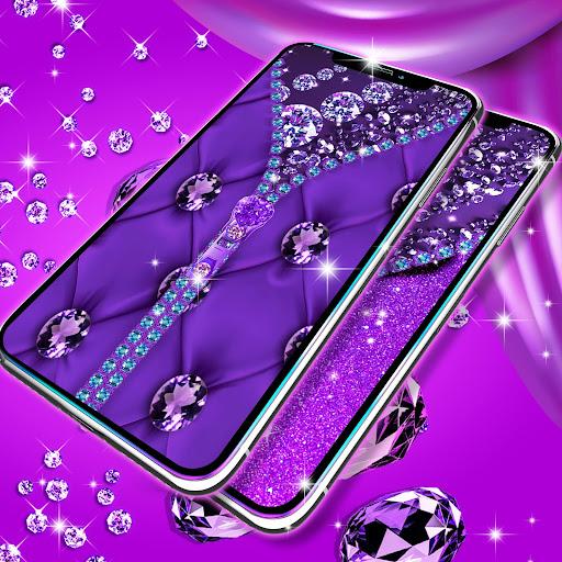 Purple diamond lock screen - عکس برنامه موبایلی اندروید