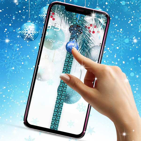 Winter snow lock screen - Image screenshot of android app