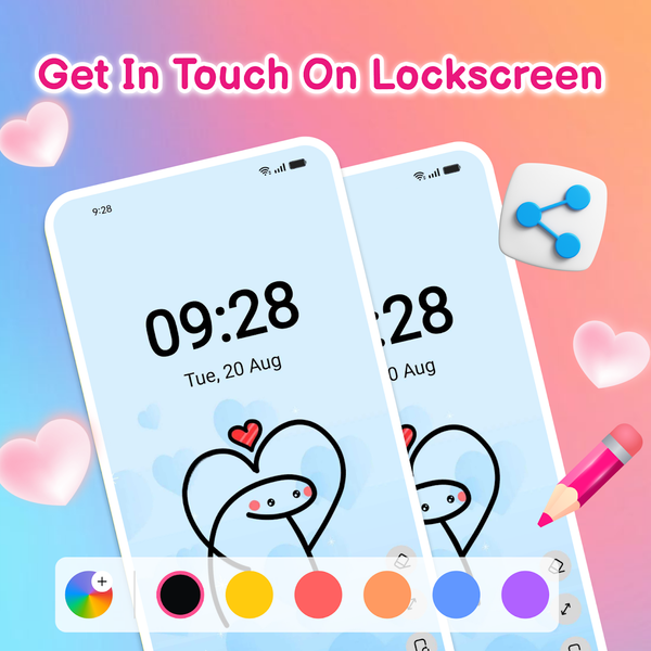 Love Draw Lockscreen Drawing - عکس برنامه موبایلی اندروید