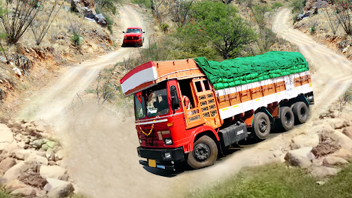 Indian Cargo Truck Simulation: Hill Truck Drive 3D - Gameplay image of android game