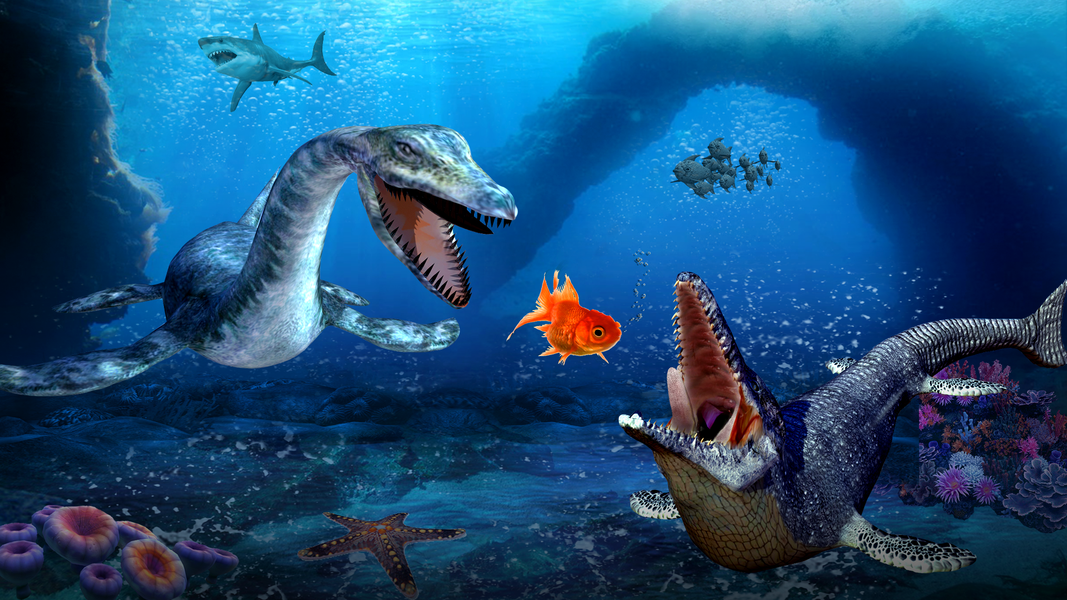 Dino shark hunter underwater - عکس بازی موبایلی اندروید