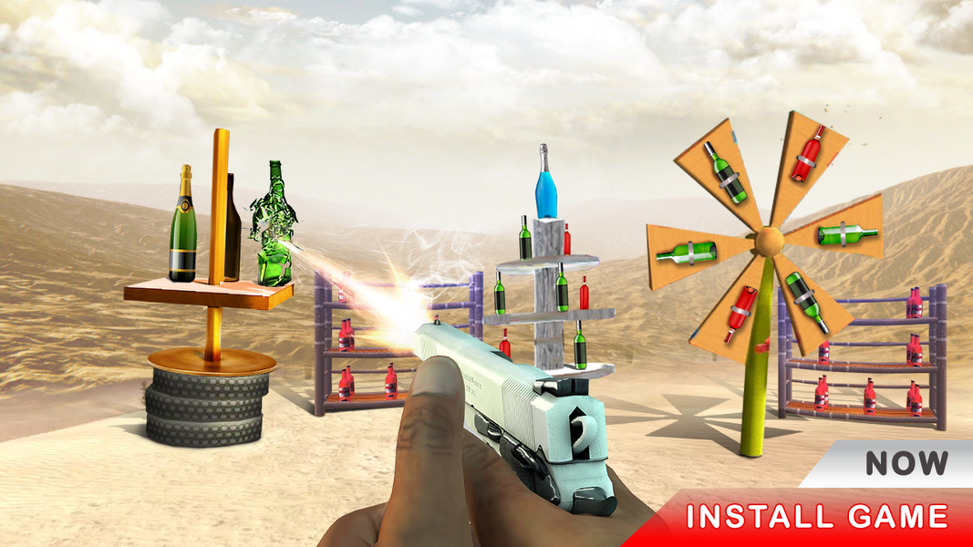 Bottle Shooter Challenge 2021- - Gameplay image of android game