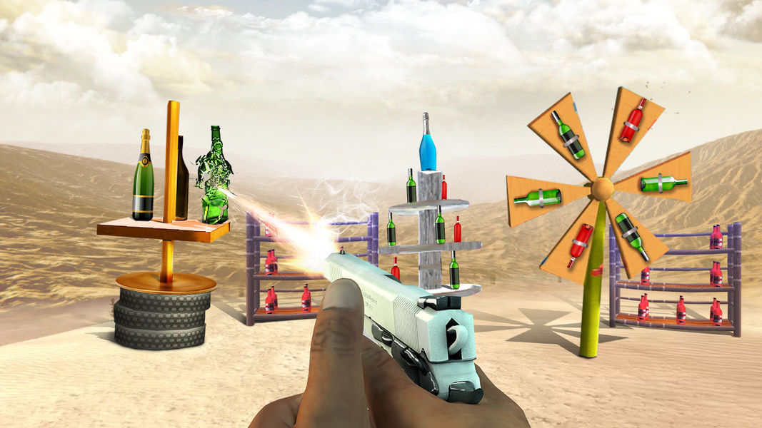 Gun Bottle Shooting game - Gameplay image of android game