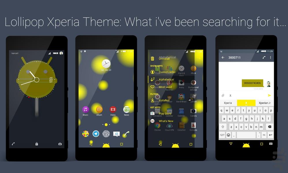 Lollipop Xperia Theme - Image screenshot of android app