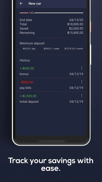 Savings Tracker - Image screenshot of android app