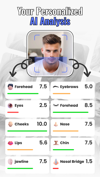Looksmaxxing AI - Face scanner - عکس برنامه موبایلی اندروید