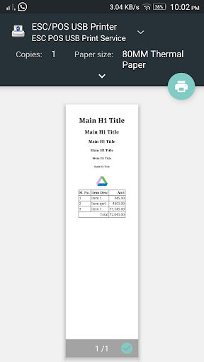 ESC POS USB Print service - عکس برنامه موبایلی اندروید