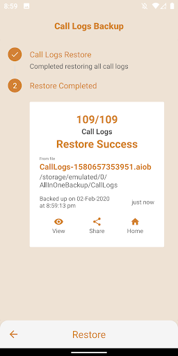 Call Logs Backup - Image screenshot of android app