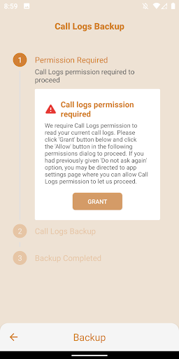 Call Logs Backup - Image screenshot of android app