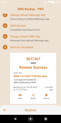 SMS Backup and Restore - Image screenshot of android app