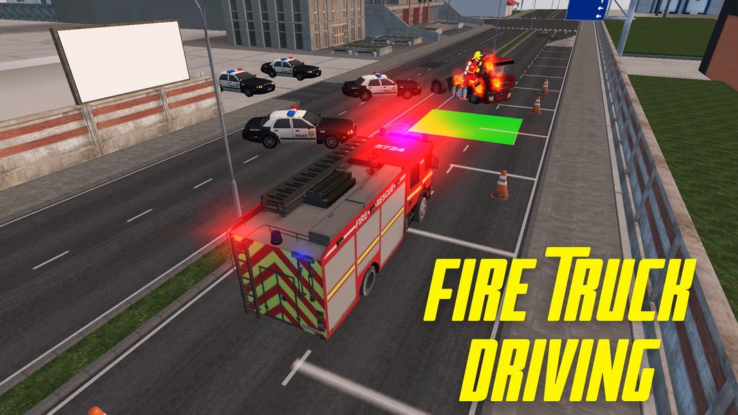 Fire Truck Driving Simulator - عکس بازی موبایلی اندروید