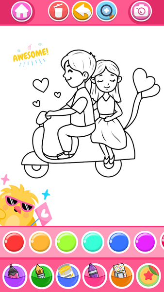 Glitter Heart Love Coloring - Image screenshot of android app