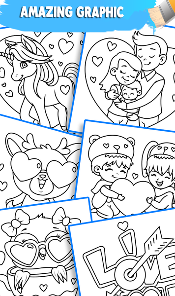 Glitter Heart Love Coloring - Image screenshot of android app