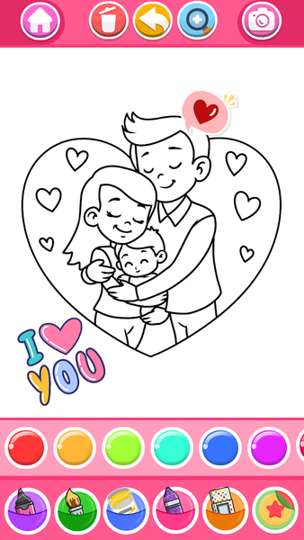 Glitter Heart Love Coloring - Image screenshot of android app