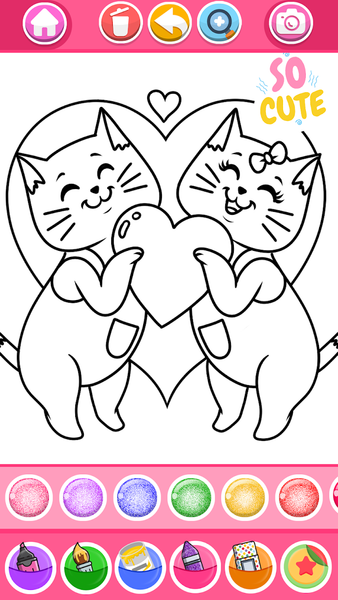 Glitter Heart Love Coloring - Image screenshot of android app