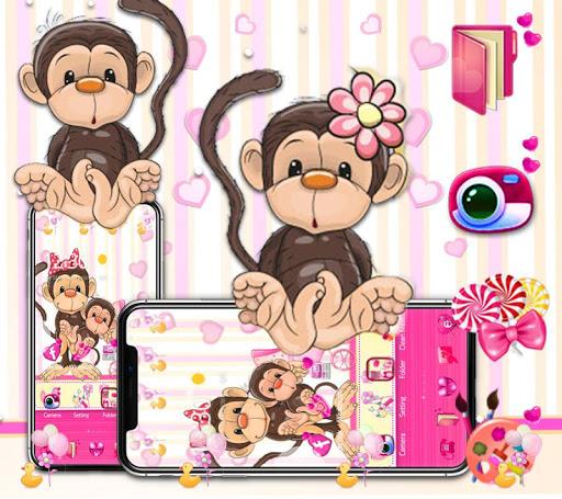 Lovely Brown Monkey Theme - عکس برنامه موبایلی اندروید