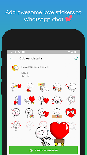 ۳D Love Stickers For WhatsApp ۲۰۲۰ - عکس برنامه موبایلی اندروید