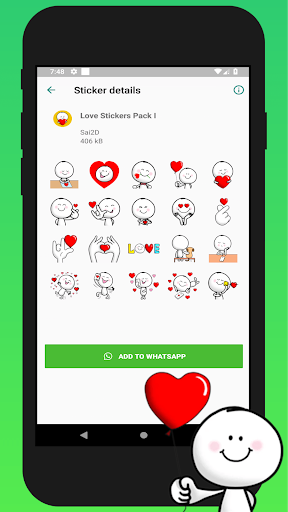 ۳D Love Stickers For WhatsApp ۲۰۲۰ - عکس برنامه موبایلی اندروید
