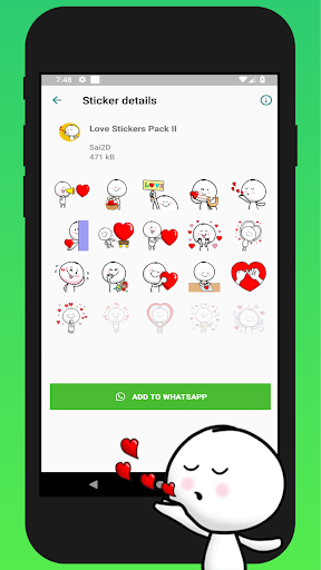 3D Love Stickers For WhatsApp 2020 - Image screenshot of android app