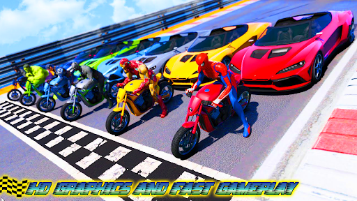 Superhero Bike Stunt Games 3D - Gameplay image of android game