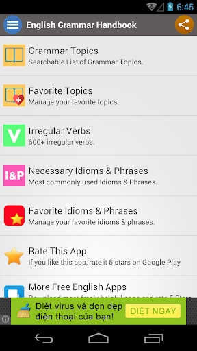 English Grammar Handbook Free - Image screenshot of android app