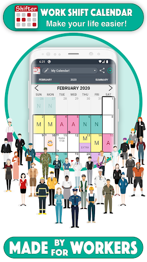 Work Shift Calendar - عکس برنامه موبایلی اندروید