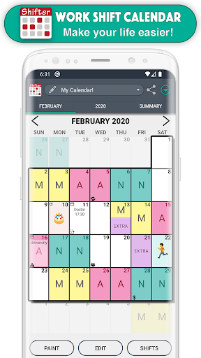 Work Shift Calendar - عکس برنامه موبایلی اندروید