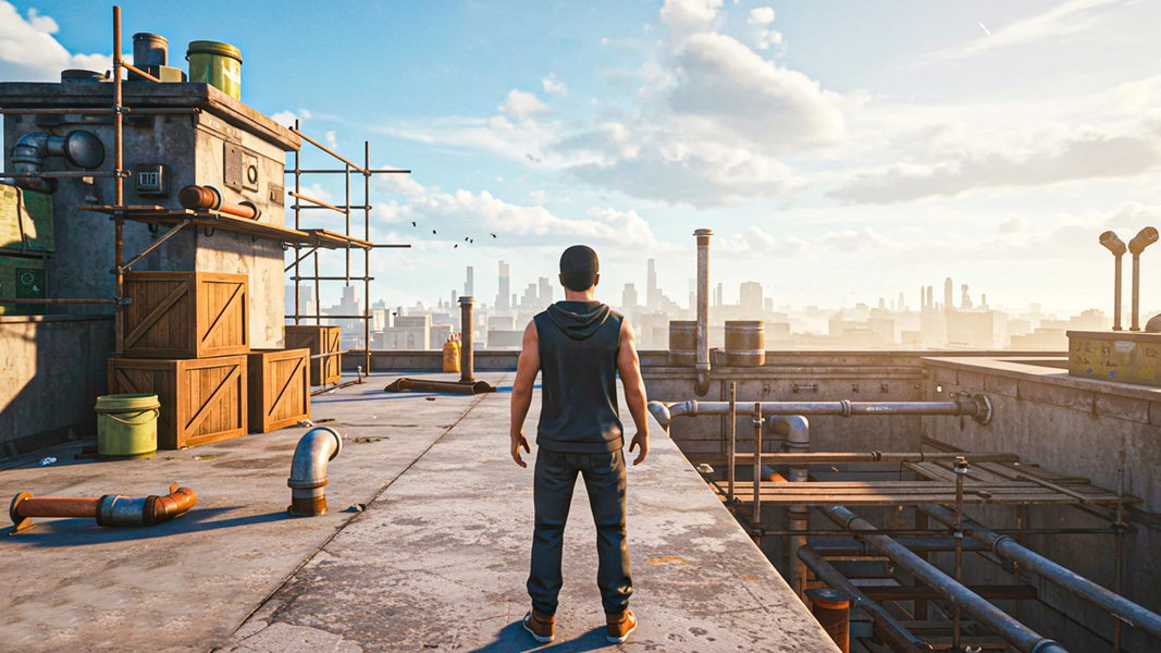 Going Up Parkour Rooftop Jump - Gameplay image of android game