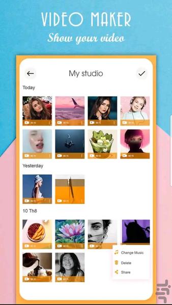 کلیپ ساز-🔥عکس به فیلم-حرفه ای - عکس برنامه موبایلی اندروید