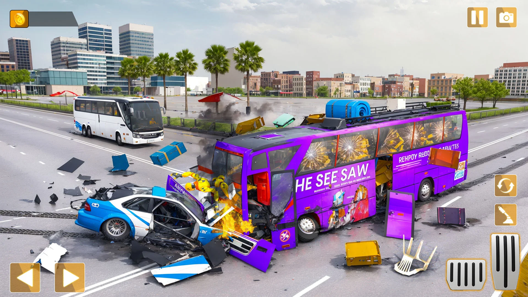 Highway Bus Crash Simulator 3D - Gameplay image of android game