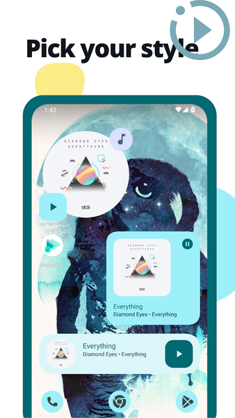 Music Widget Android 12 - عکس برنامه موبایلی اندروید