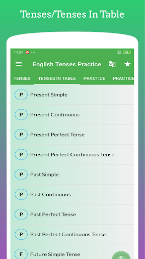 English Tenses (Example&Practice) - عکس برنامه موبایلی اندروید