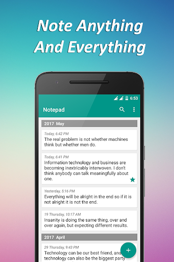 Notepad - With Lock, Backup - عکس برنامه موبایلی اندروید