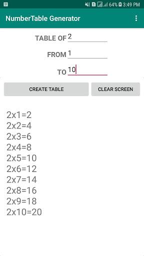 Table Maker - Image screenshot of android app