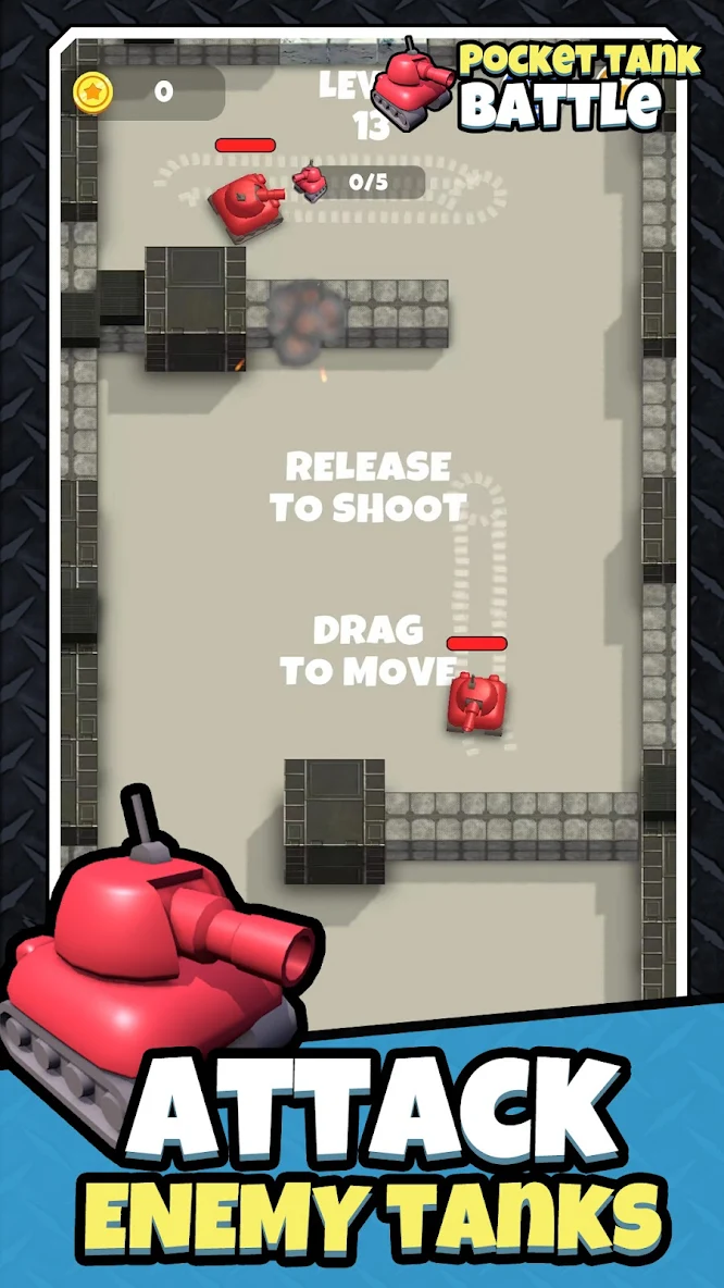 Pocket tank battle Game for Android