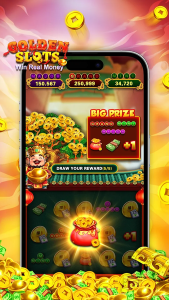 Golden Slots - Win Real Money - Gameplay image of android game