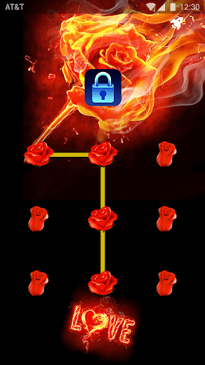 (FREE) Fire Rose - App Lock Master Theme - Image screenshot of android app