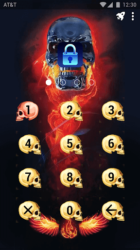 (FREE) Fire Skull - App Lock Master Theme - Image screenshot of android app