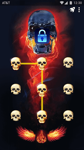 (FREE) Fire Skull - App Lock Master Theme - Image screenshot of android app