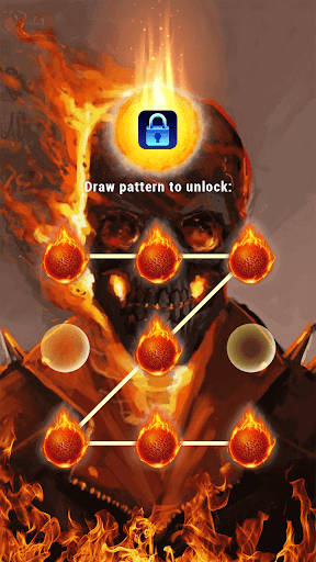 (FREE) Fire Flame Skull - App Lock Master Theme - Image screenshot of android app