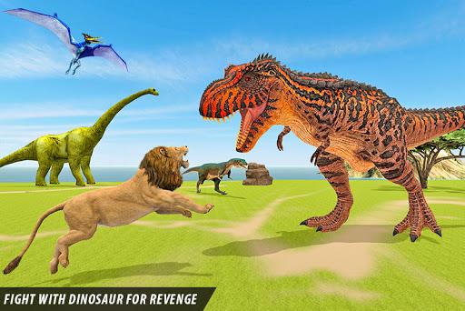 Lion vs Dinosaur Animal Fight - Gameplay image of android game