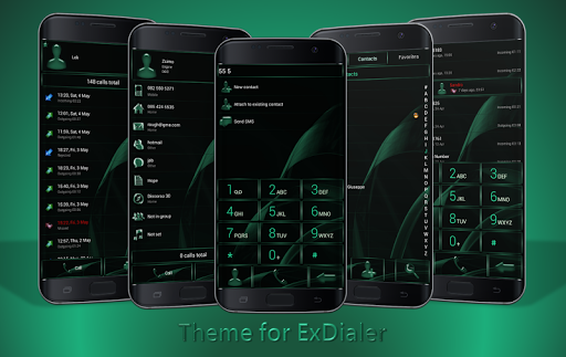 Dialer MetalGate Green theme - Image screenshot of android app